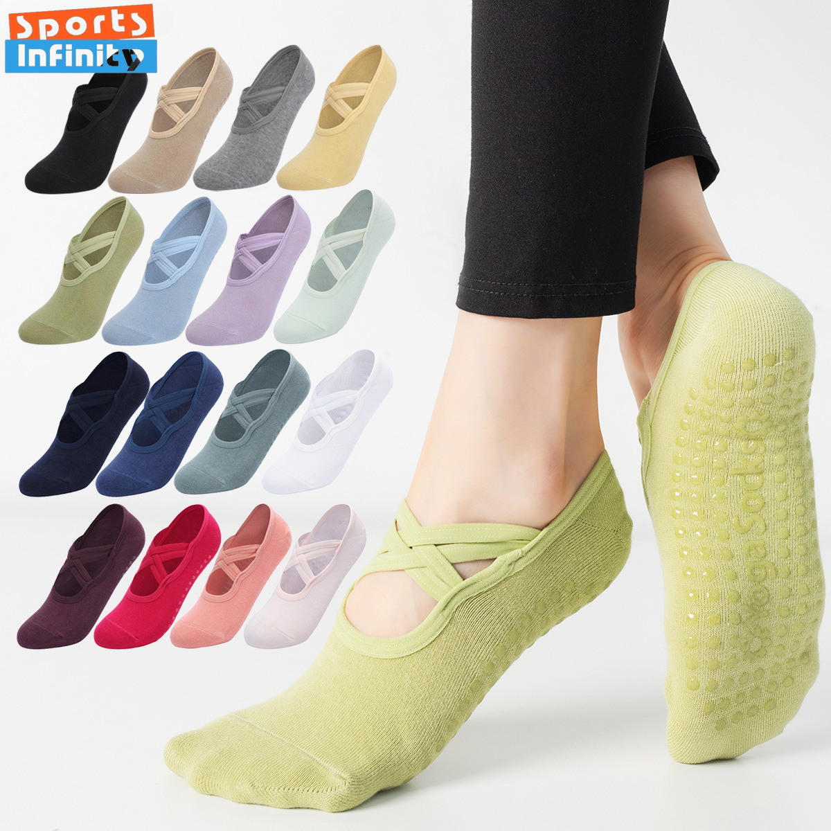 Yoga Fitness Pilates - Fashion Cross Straps Backless Yoga Socks