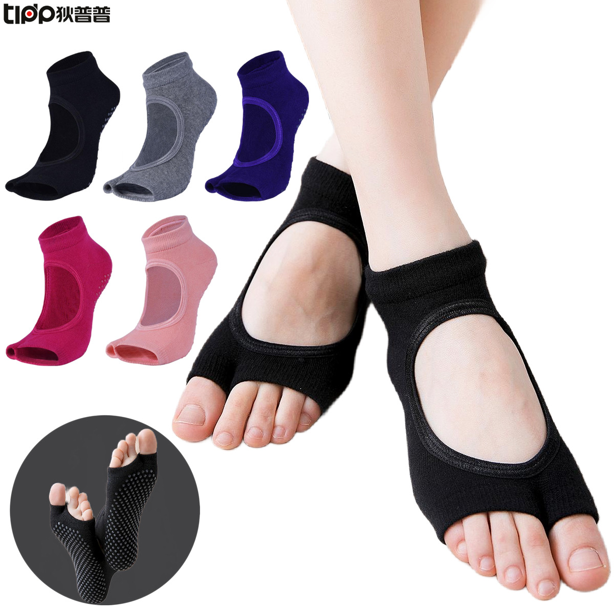 Non-Slip Split-Toe Yoga Socks  - Yoga Fitness Pilates ulasan dan harga