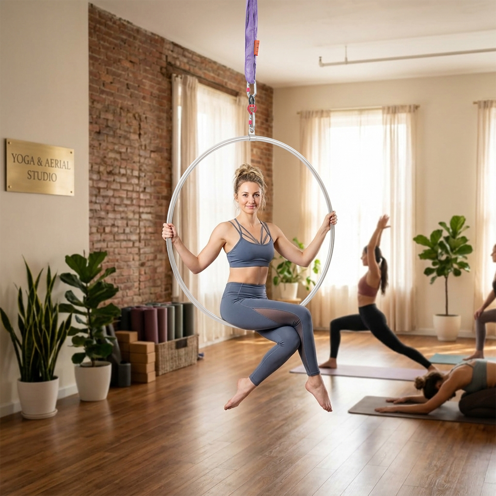 Aerial Hoop Set, 95CM 37.4 Inc - Yoga Fitness Ring ulasan dan harga