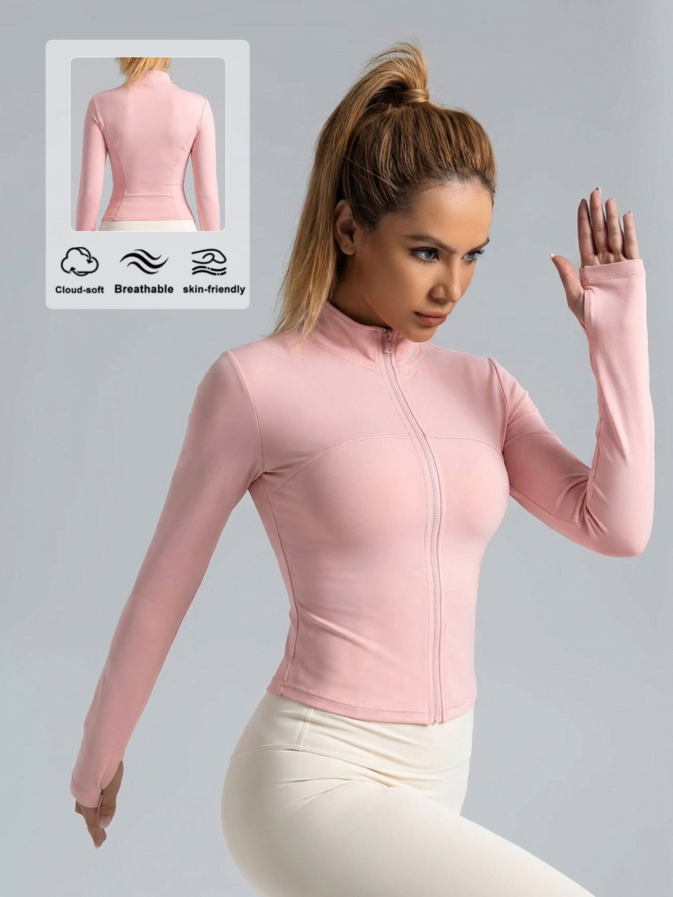 New Women Light pink Yoga Coat - Yoga & Fitness With Faye The Well Being Studio Abbots Langley ulasan dan harga
