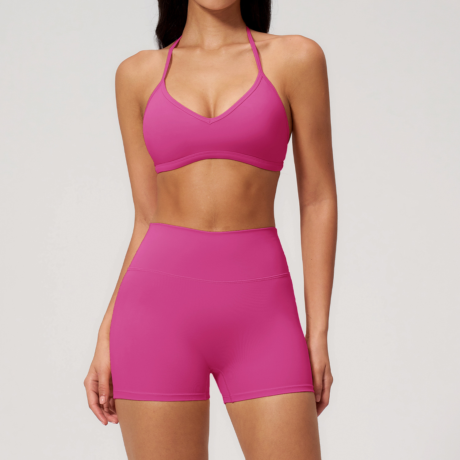 Women V Neck Bra with Pad  Bik - Yoga Fitness Outfit ulasan dan harga