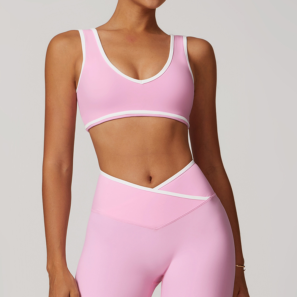 V-Neck Sports Bra Women Top Pu - Yoga Fitness Body ulasan dan harga