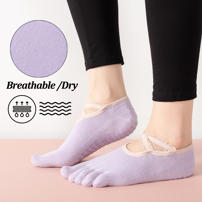 Ladies Non-Slip Pilates Socks  - Yoga Fitness Pilates ulasan dan harga