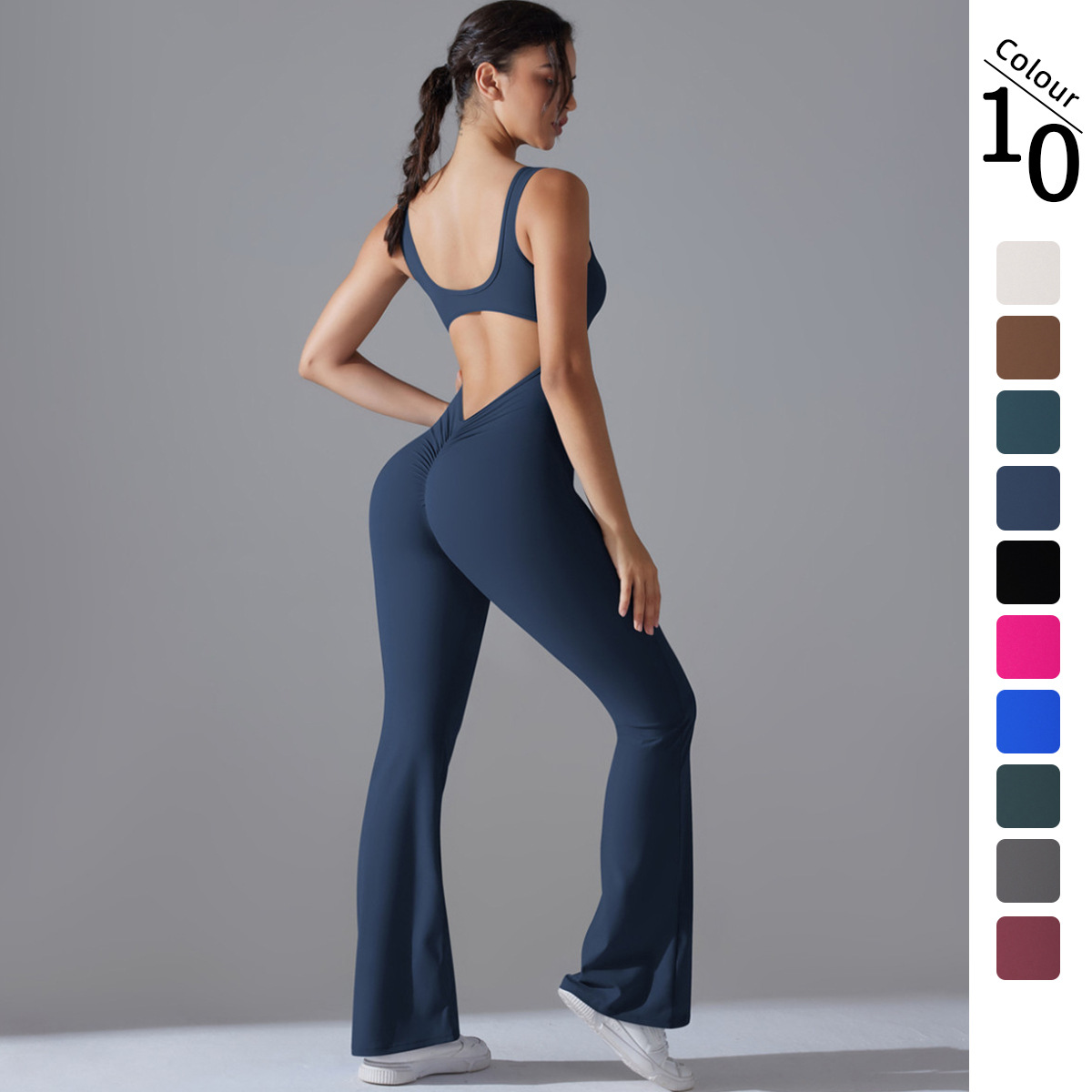 Sexy Back V Jumpsuit Gym Set W - Yoga Fitness Outfit ulasan dan harga