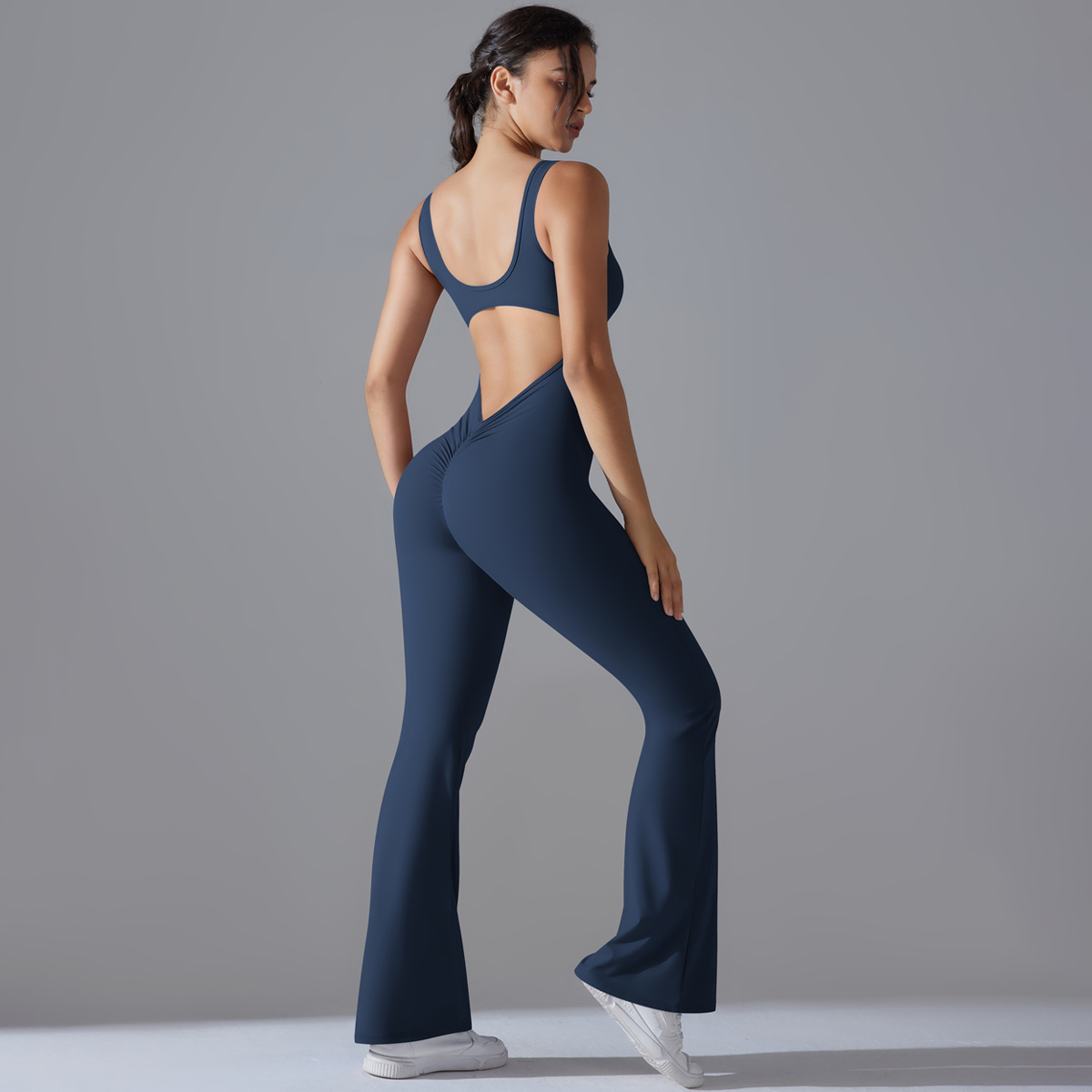 Sexy Back V Jumpsuit Gym Set W - Yoga Fitness Outfit ulasan dan harga