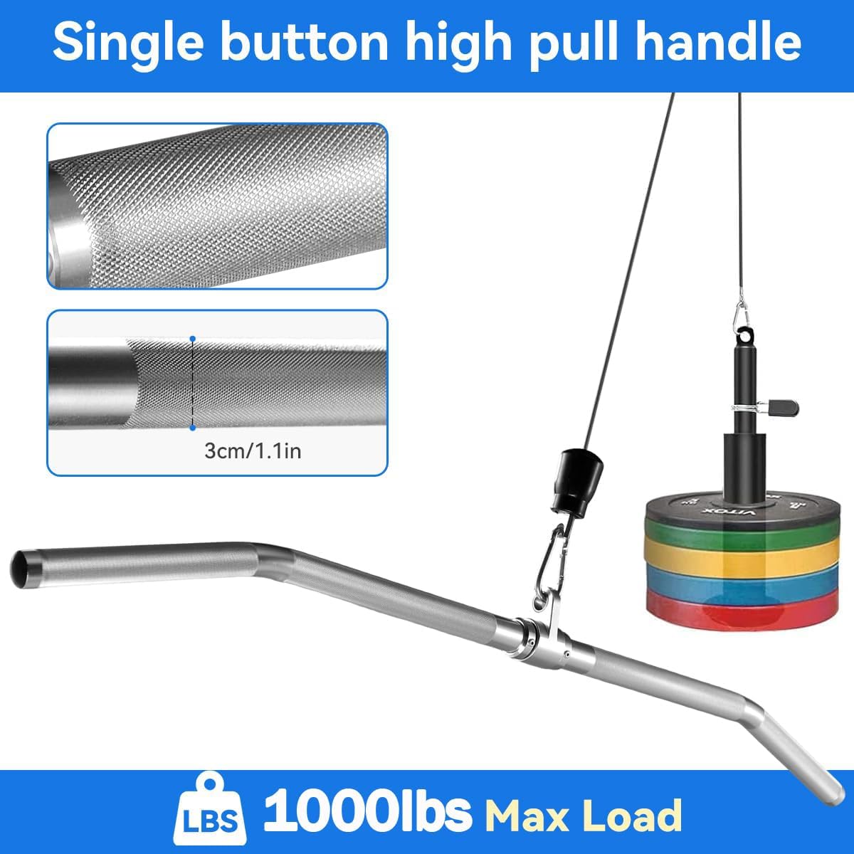 Aluminum Lat Pulldown Bar, 100 - Lat Pulldown Bar ulasan dan harga