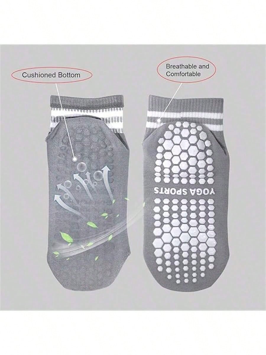 5 Pairs Women Double Stripe No - Yoga Fitness Pilates ulasan dan harga
