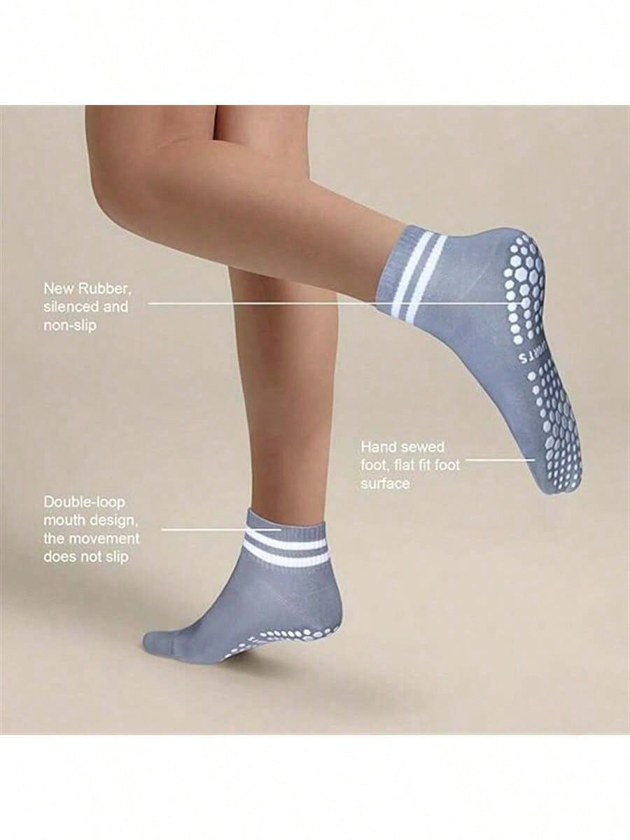 5 Pairs Women Double Stripe No - Yoga Fitness Pilates ulasan dan harga