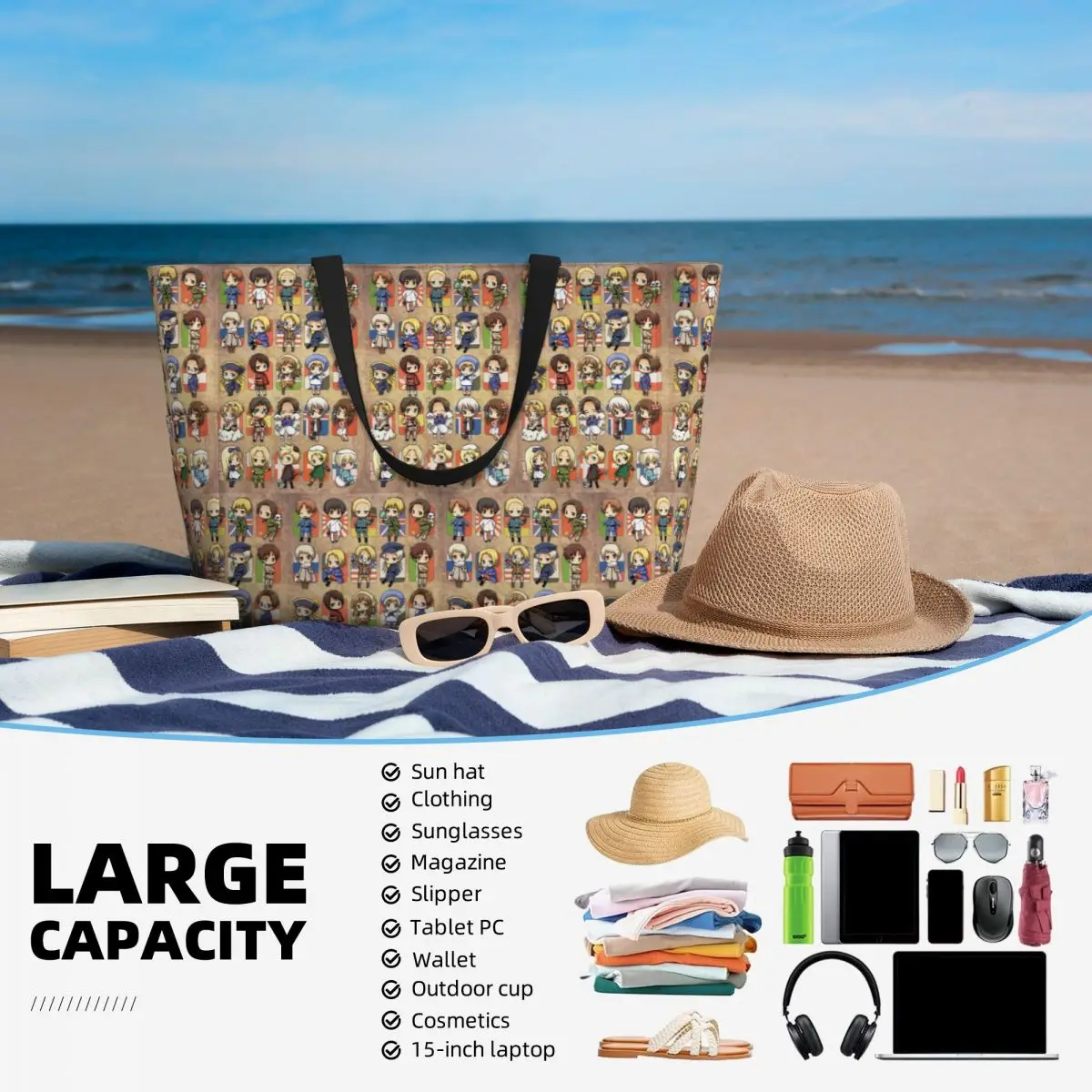 Hetalia Group Beach Tote Bag S - Yoga Fitness Group ulasan dan harga