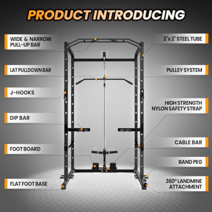 Home Gym Power Cage Heavy-Duty - Lat Pulldown Bar ulasan dan harga