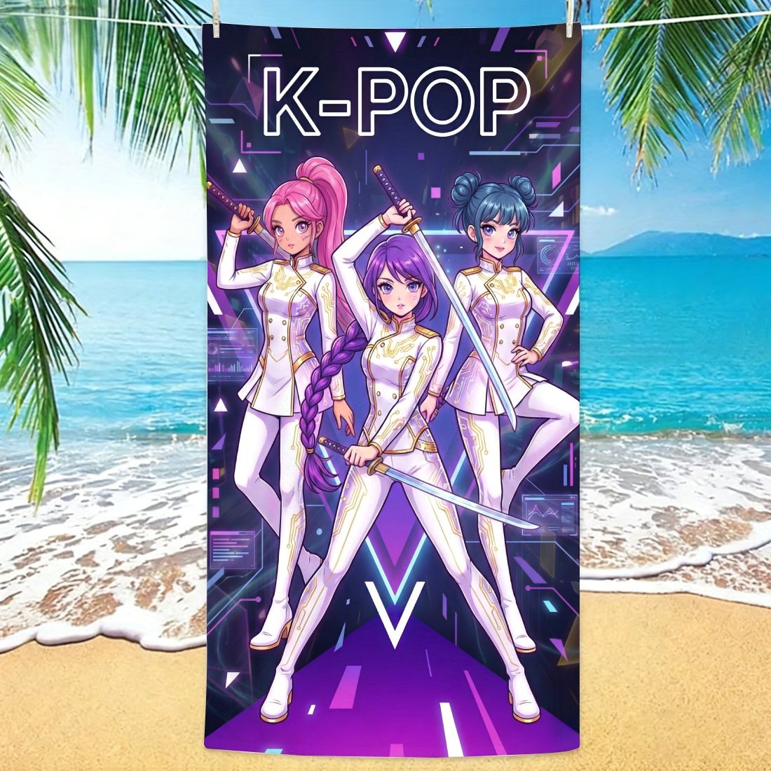 K-POP Style Beach Towel Girl G - Yoga Fitness Group ulasan dan harga