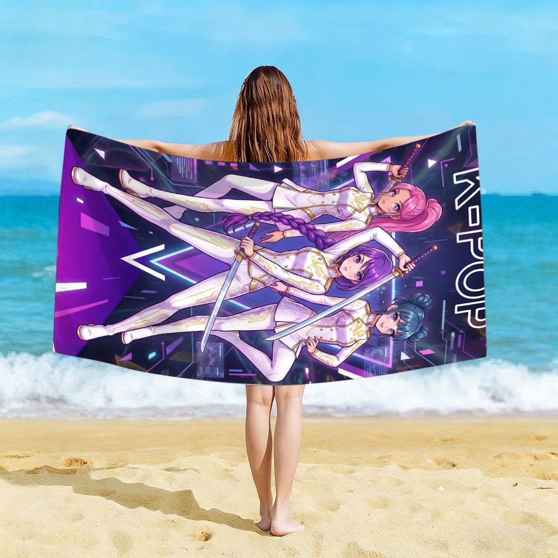 K-POP Style Beach Towel Girl G - Yoga Fitness Group ulasan dan harga