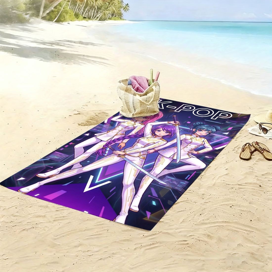 K-POP Style Beach Towel Girl G - Yoga Fitness Group ulasan dan harga